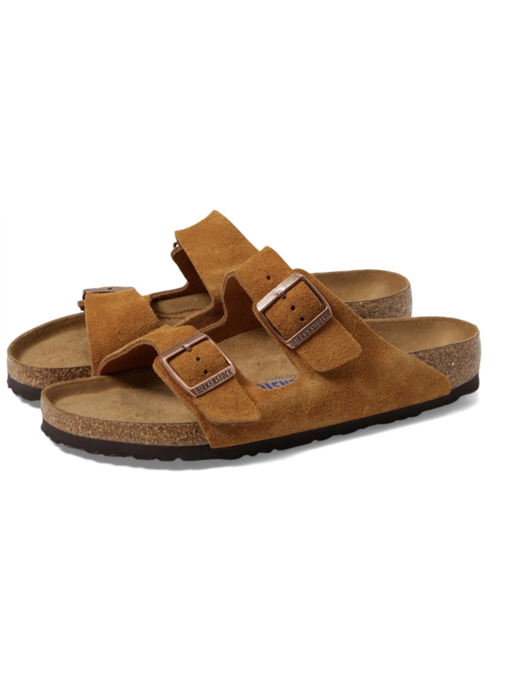 Birkenstock Arizona Suede Double Strap Sandals in mink size 40 regular width